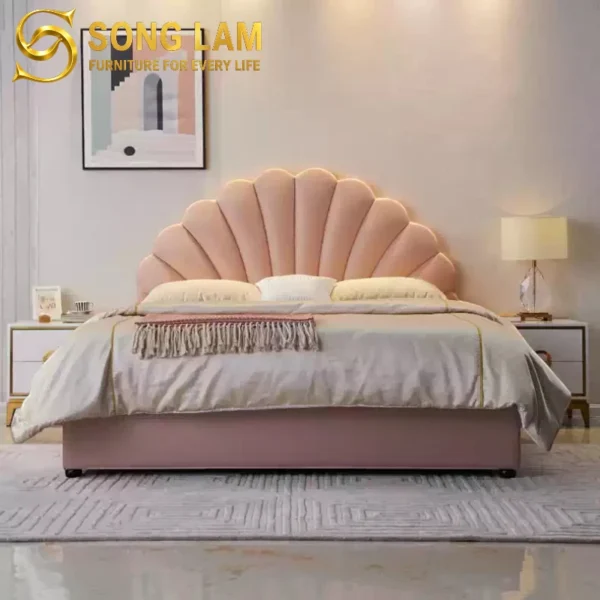 Giường ngủ Nàng Tiên Cá Mermaid GG0117 góc nghiêng, nổi bật thiết kế đầu giường cao cấp