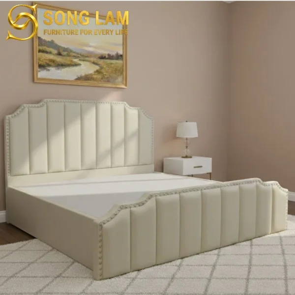 Giường Ngủ Piano Panel Bo Cong GL0111 1 Giường ngủ Piano Panel Bo Cong GL0111 góc nghiêng, nổi bật thiết kế đầu giường cao cấp