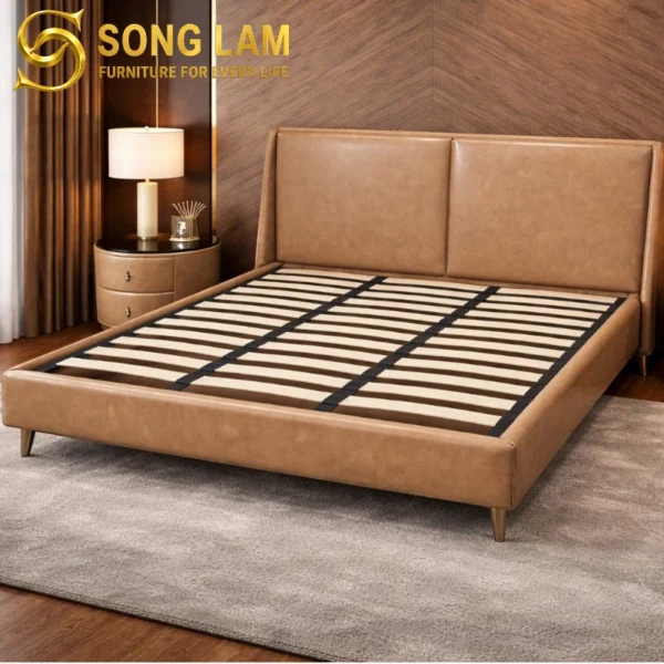Giường ngủ Gỗ Bọc Nệm Terra GM0114 cận cảnh chi tiết hoàn thiện và chất liệu bền đẹp