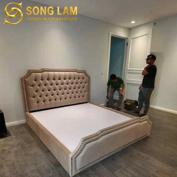 Giường Ngủ Quý Tộc Chần Nút Victoria GT0111 2 Giường ngủ Quý Tộc Chần Nút Victoria GT0111 cận cảnh chi tiết hoàn thiện và chất liệu bền đẹp