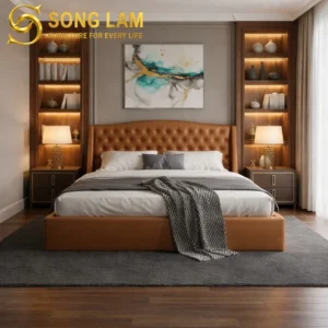 Giường Ngủ Bọc Nệm Caramel Crown GT0115 - Ảnh 1