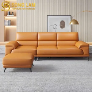 Đôn Sofa Da Chân Cao Cognac ORH01112 - Ảnh 3