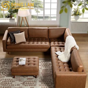Đôn Sofa Da Chần Nút Chester ORH01116 - Ảnh 2
