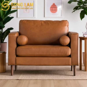 Sofa Đơn Da Bò Ý Phối Gối Hudson SDH01116 - Ảnh 1