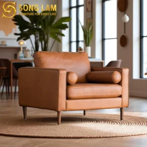 Sofa Đơn Da Bò Ý Phối Gối Hudson SDH01116 - Ảnh 2