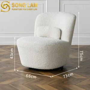 Sofa Đơn Xoay Boucle Ivory SDU01121 - Ảnh 3