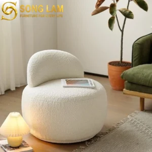 Sofa Đơn Tròn Boucle Snowbell SDU0113 - Ảnh 2