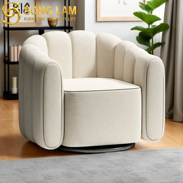 Sofa Đơn Bo Tròn Hiện Đại Milo SDU01131 chất liệu cao cấp cho góc thư giãn phòng khách hiện đại