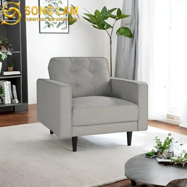 Sofa Đơn Chân Cao Thanh Lịch Grace SDU01132 1 Sofa Đơn Chân Cao Thanh Lịch Grace SDU01132 góc nghiêng làm nổi bật đường nét thiết kế phù hợp sofa may đo và nội thất cao cấp