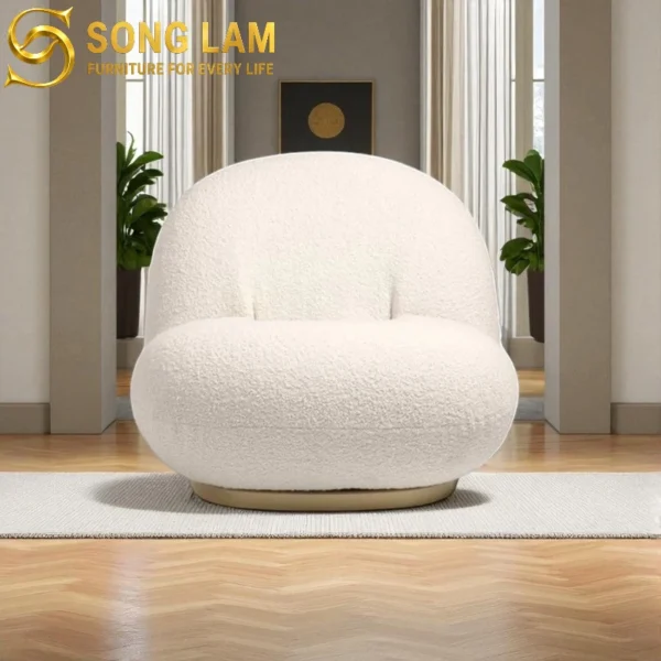 Ghế Sofa Đơn Thư Giãn Bọc Vải Cừu Cao Cấp Boucle Snow SDU0114 1 SDU0114 2