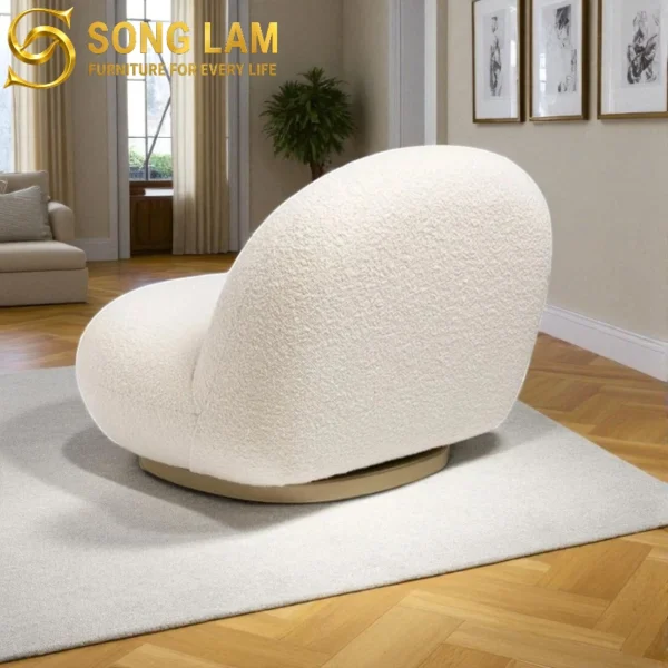 Ghế Sofa Đơn Thư Giãn Bọc Vải Cừu Cao Cấp Boucle Snow SDU0114 2 SDU0114 3