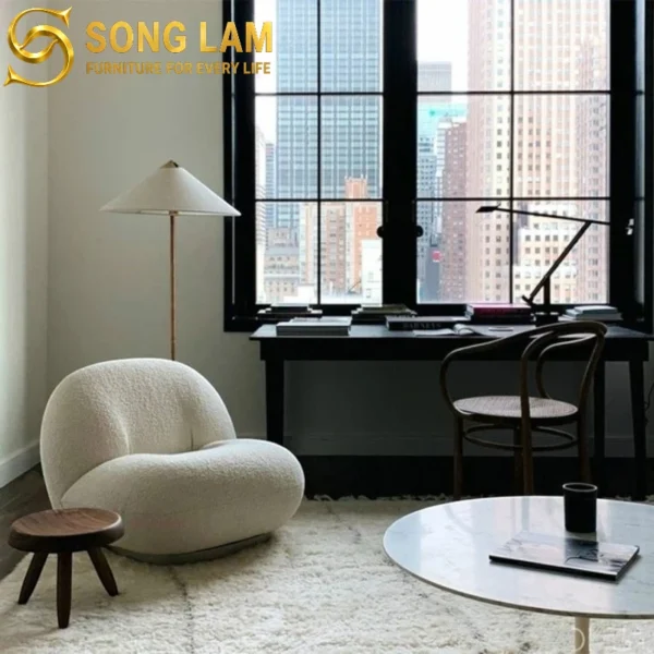 Ghế Sofa Đơn Thư Giãn Bọc Vải Cừu Cao Cấp Boucle Snow SDU0114 3 SDU0114 5