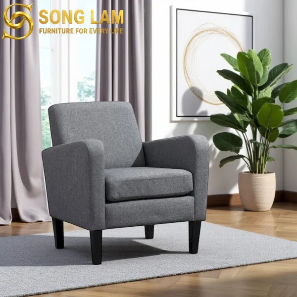 Sofa Đơn Vải Tối Giản Slate SDU01141 2 Sofa Đơn Vải Tối Giản Slate SDU01141 góc nghiêng làm nổi bật đường nét thiết kế phù hợp sofa may đo và nội thất cao cấp