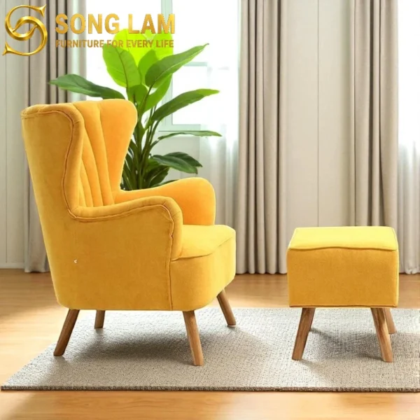 Sofa Đơn Kèm Đôn Bắc Âu Sunny SDU01145 2 Sofa Đơn Kèm Đôn Bắc Âu Sunny SDU01145 thiết kế gọn đẹp làm đôn phụ hoặc ghế thư giãn
