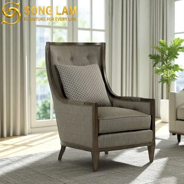Sofa Đơn Lưng Cao Thanh Lịch Grace SDU01150 1 Sofa Đơn Lưng Cao Thanh Lịch Grace SDU01150 góc nghiêng làm nổi bật đường nét thiết kế phù hợp sofa may đo và nội thất cao cấp