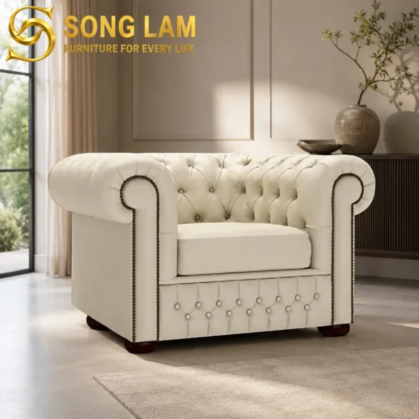 Sofa Đơn Chesterfield Chần Nút Cambridge SDU0811A 1 Sofa Đơn Chesterfield Chần Nút Cambridge SDU0811A chất liệu cao cấp cho góc thư giãn phòng khách hiện đại