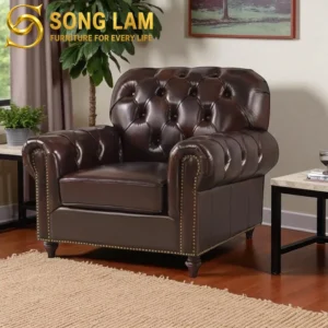 Sofa Đơn Chesterfield Da Cổ Điển Windsor SDU0813 - Ảnh 2