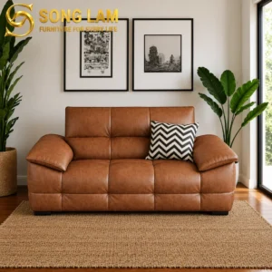 Sofa Đơn Da Chần Múi Cognac SID01115 - Ảnh 1