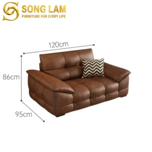 Sofa Đơn Da Chần Múi Cognac SID01115 - Ảnh 3