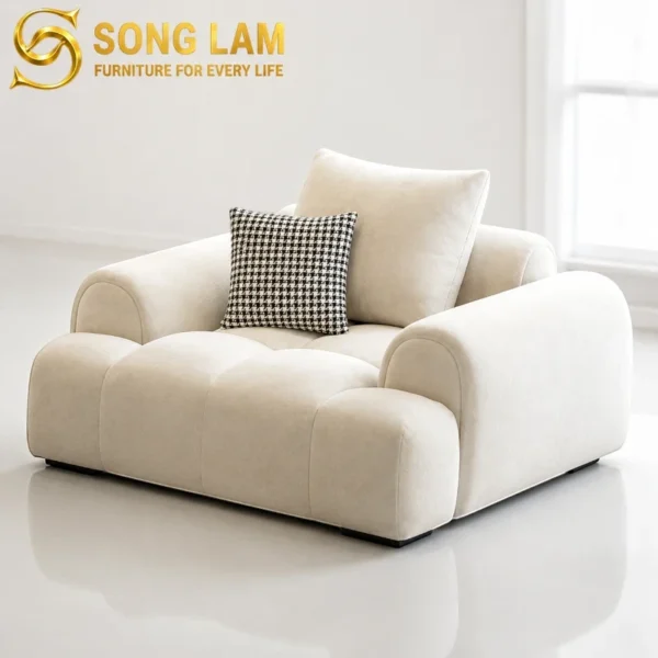 Sofa Đơn Bọc Vải Êm Ái Cloudy SID01122 bọc vải cao cấp cho góc thư giãn phòng khách hiện đại