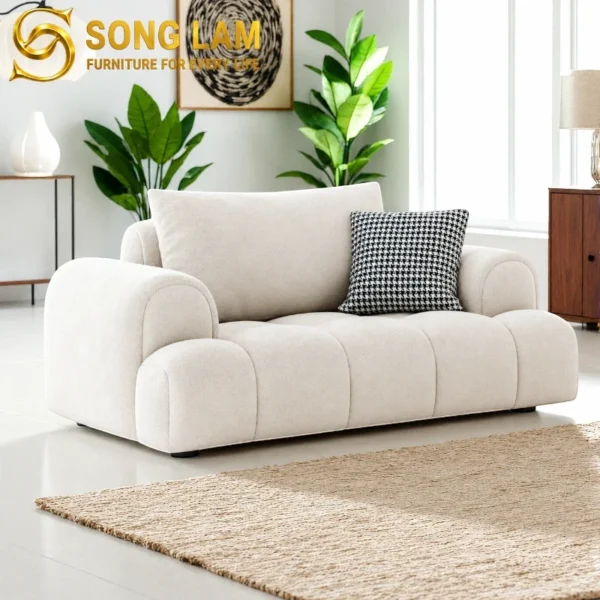 Sofa Đơn Bọc Vải Êm Ái Cloudy SID01122 phong cách thanh lịch cho phòng khách, phòng ngủ hoặc góc đọc sách