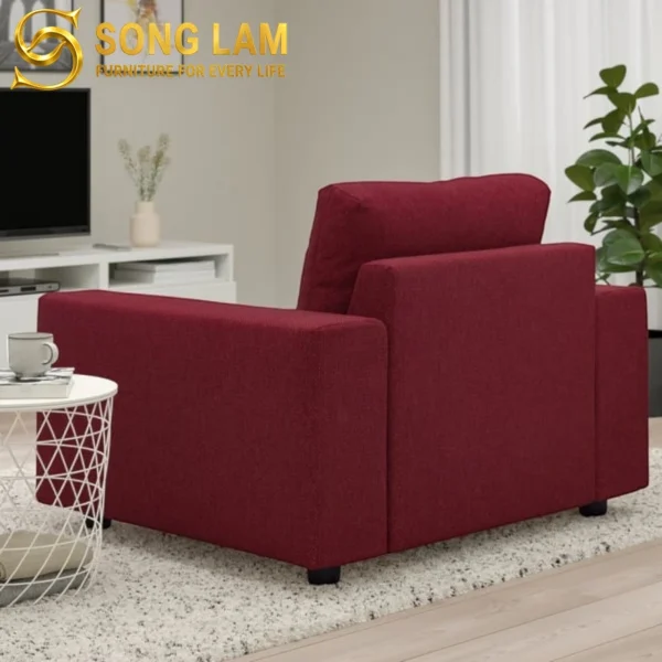 Sofa Đơn Vải Vuông Hiện Đại Slate SID01125 1 Sofa đơn vải nỉ cao cấp Riviera SID01125 màu đỏ đô sang trọng