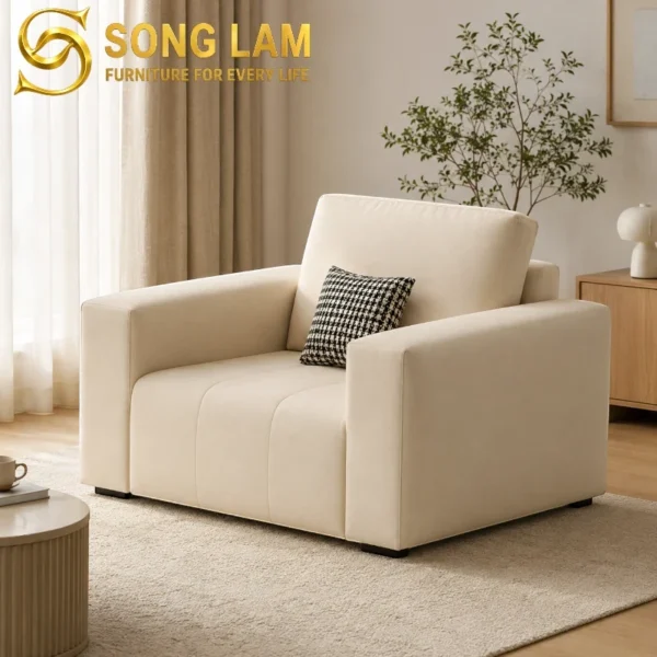 Sofa Đơn Nệm Múi Thanh Lịch Linen SID0114 1 SID0114 2