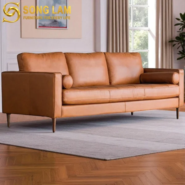 Sofa Băng Da Bò Ý Hiện Đại Cognac SIH01116 1 Sofa Băng Da Bò Ý Hiện Đại Cognac SIH01116 sofa băng phòng khách cao cấp thiết kế theo yêu cầu