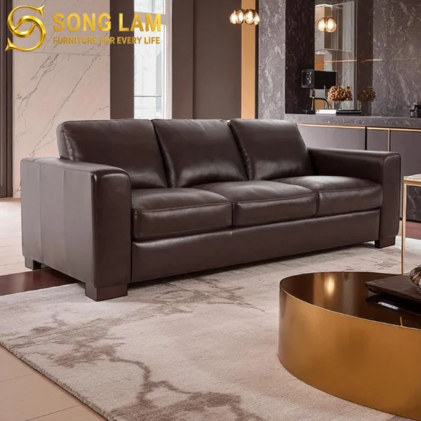 Sofa Băng Da Bò Ý Phòng Khách Hiện Đại Noir SIH01122 1 SIH01122 3
