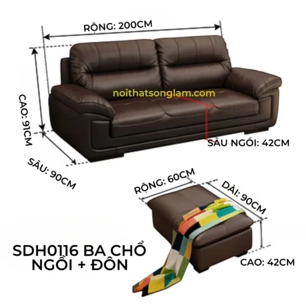 Sofa Băng Da Bò Ý Cổ Điển Windsor SIH0116 11 SIH0116 10