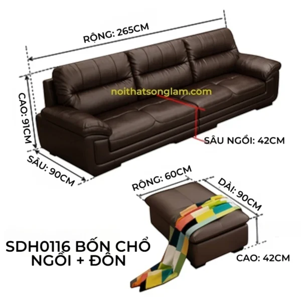 Sofa Băng Da Bò Ý Cổ Điển Windsor SIH0116 10 SIH0116 11
