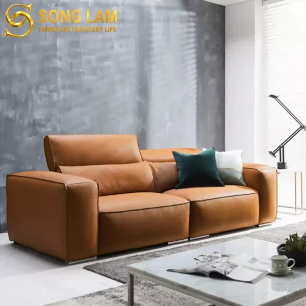 Sofa Băng Da Bò Ý Tựa Đầu Điều Chỉnh Torino SIH0317 3 Sofa Băng Da Bò Ý Tựa Đầu Điều Chỉnh Torino SIH0317 góc nghiêng làm nổi bật đường nét thiết kế phù hợp sofa may đo cho nhà phố và căn hộ
