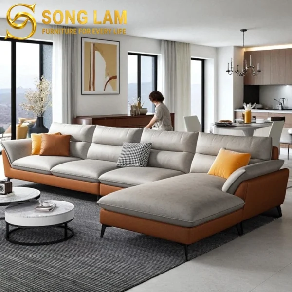 Sofa Góc Nhà Phố Sang Trọng Phối Màu Avalon SIL01137 5 SIL01137 5