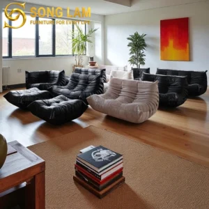Sofa Băng Da Chần Múi Cognac SIU01110 - Ảnh 8