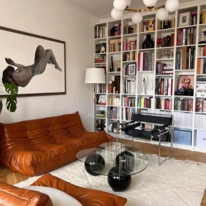 Sofa Băng Da Chần Múi Cognac SIU01110 - Ảnh 4