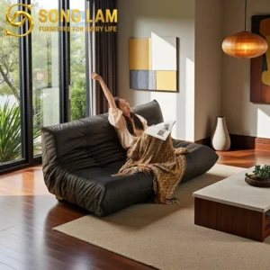 Sofa Băng Da Chần Múi Cognac SIU01110 - Ảnh 6