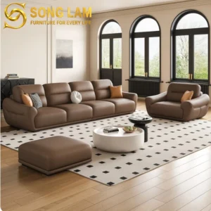 Sofa Băng Da Tựa Đầu Thấp Milan SIU01113 - Ảnh 4