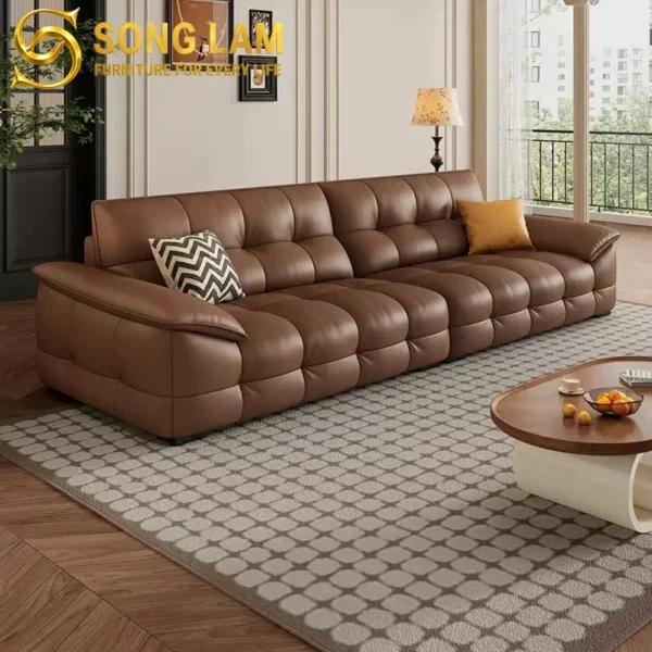 Sofa Băng Bọc Da Chần Nút Ô Vuông Branson SIU01115 1 SIU01115 3