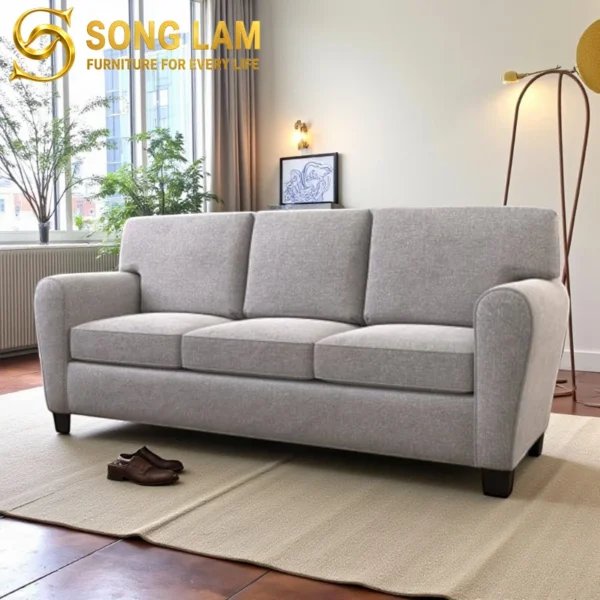 Sofa Băng Vải Thanh Lịch Greyson SIU01129 góc nghiêng làm nổi bật đường nét thiết kế phù hợp sofa may đo cho nhà phố và căn hộ