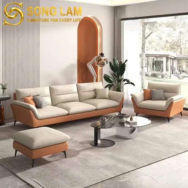 Sofa Băng Da Phối Màu Hiện Đại Avalon SIU01137 6 SIU01137 10