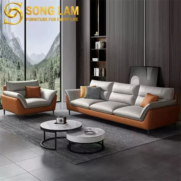 Sofa Băng Da Phối Màu Hiện Đại Avalon SIU01137 4 SIU01137 11