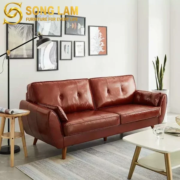 Sofa Băng Hiện Đại Bọc Da Aster SIU0117 bọc da cao cấp phong cách hiện đại cho phòng khách sang trọng