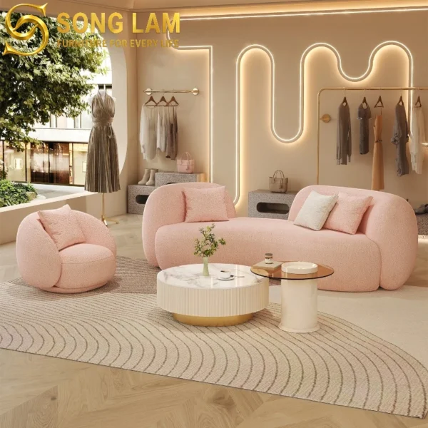 Sofa Cong Phòng Khách Mềm Mại Livia SIU02113 thiết kế theo yêu cầu tại Nội Thất Sông Lam