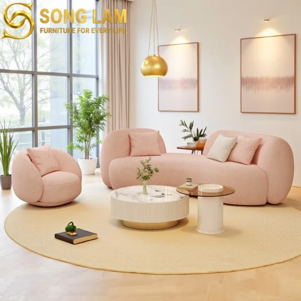 Sofa Cong Phòng Khách Mềm Mại Livia SIU02113 chất liệu cao cấp phong cách thanh lịch cho không gian nội thất cao cấp