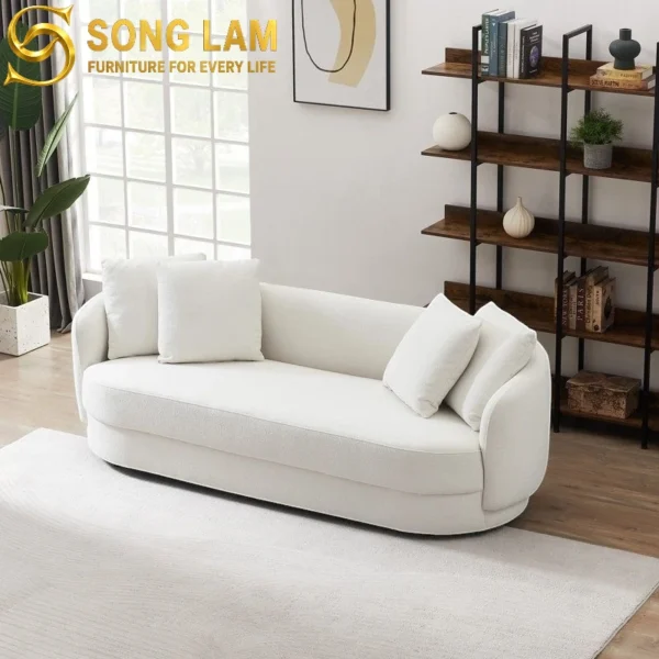 Sofa Cong Tối Giản Trắng Kem Muse SIU0217 chất liệu cao cấp phong cách tối giản tinh tế cho không gian nội thất cao cấp