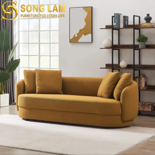 Sofa Cong Tối Giản Trắng Kem Muse SIU0217 kiểu dáng sang trọng cho căn hộ, nhà phố và biệt thự