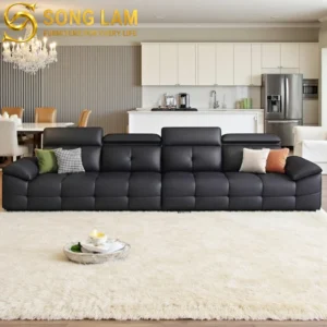 Sofa Băng Tựa Đầu Bật Da Hiện Đại Graphite SIU0311 - Ảnh 1