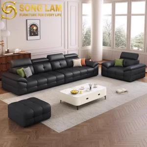 Sofa Băng Tựa Đầu Bật Da Hiện Đại Graphite SIU0311 - Ảnh 3