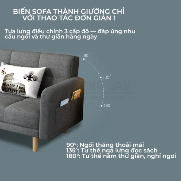 Sofa Giường Đa Năng Nệm Vải Hiện Đại Nordic SIU0411 4 SIU0411 5