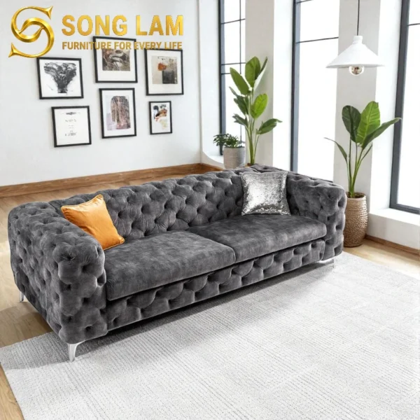 Sofa Băng Chesterfield Cổ Điển Windsor SIU08111 1 Sofa Băng Chesterfield Cổ Điển Windsor SIU08111 góc nghiêng làm nổi bật đường nét thiết kế phù hợp sofa may đo cho nhà phố và căn hộ